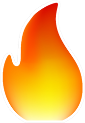 Simple Single Flame Sticker
