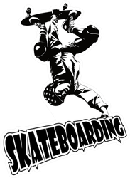 Skateboarding Sketch Sticker
