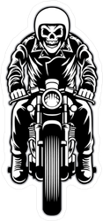 Skeleton Riding Motorcycle Sticker