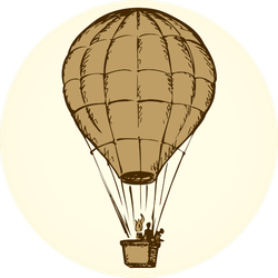 Sketch Hot Air Balloon Sticker