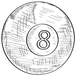 Sketch Of A Billiard Ball Sticker