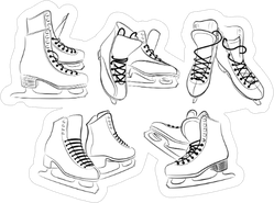 Sketch Of The Figure Skates Sticker
