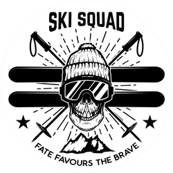 Ski Squad Skull Sticker