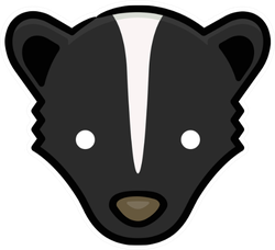 Skunk Head Hand Drawn Icon Sticker