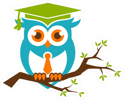 Smart Owl With Tie On A Branch Sticker