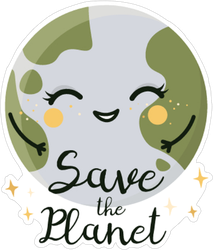 Cute Smiling Save The Planet Sticker