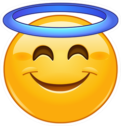 Smiling Emoji Face With Angel Halo Sticker