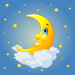 Smiling Moon Sticker