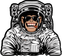 Smoking Chimpanzee Astronaut Sticker