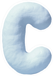 Snow Font Letter C Sticker