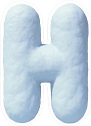 Snow Font Letter H Sticker