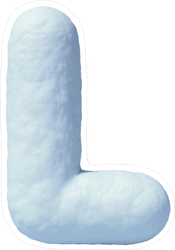Snow Font Letter L Sticker