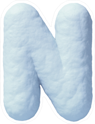 Snow Font Letter N Sticker