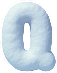 Snow Font Letter Q Sticker