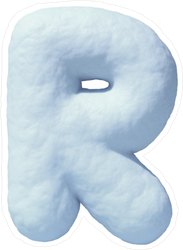 Snow Font Letter R Sticker
