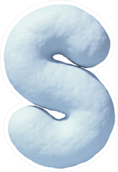 Snow Font Letter S Sticker
