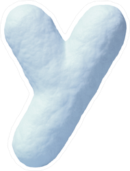 Snow Font Letter Y Sticker