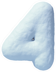 Snow Number 4 Sticker