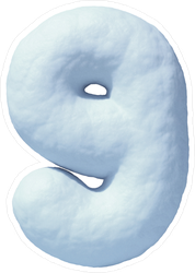 Snow Number 9 Sticker