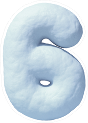 Snow Number 6 Sticker