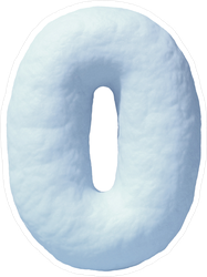 Snow Number Zero Sticker