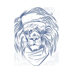 Snowboarding Lion Head Sticker