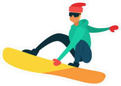 Snowboarding Man Sticker