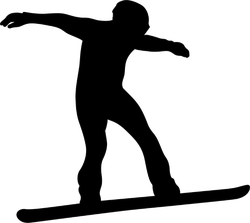 Snowboarding Rider Silhouette Sticker