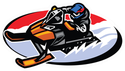 Snowmobile Oval Sticker