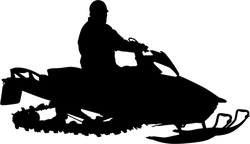Snowmobile Silhouette Sticker