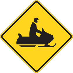 Snowmobile Warning Sign Sticker