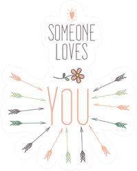 Someone Loves You Floral Arrow Sticker