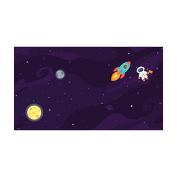Space Background With Rocket And Astronaut Sticker