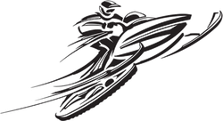 Speeding Snowmobile Sticker