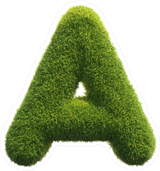 Spiky Grass Font Letter A Sticker