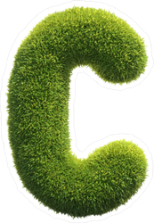 Spiky Grass Font Letter C Sticker