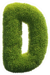 Spiky Grass Font Letter D Sticker