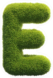 Spiky Grass Font Letter E Sticker