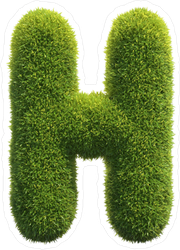 Spiky Grass Font Letter H Sticker