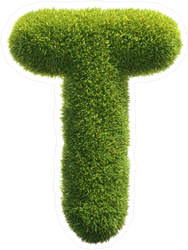 Spiky Grass Font Letter T Sticker