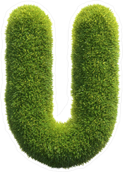 Spiky Grass Font Letter U Sticker