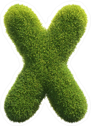 Spiky Grass Font Letter X Sticker