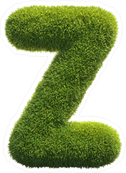 Spiky Grass Font Letter Z Sticker
