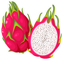 Split Dragon Fruit Sticker
