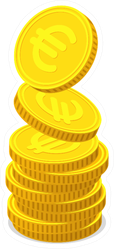 Stack of Euro Coins Sticker