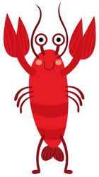 Standing Lobster Animal Cartoon Sticker