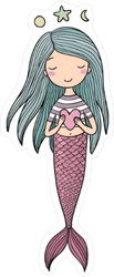 Star and Moon Mermaid Sticker