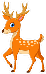 Staring Cartoon Deer Sticker