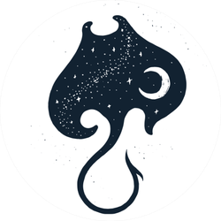 Starry Stingray Hand Drawn Sticker