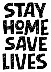 Stay Home Save Lives Typography Sticker